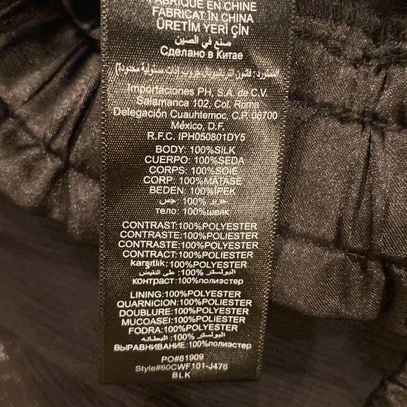 Bebe Black Off the Shoulder Silk Gold Beaded Front Blouse Women’s XS - Picture 7 of 7